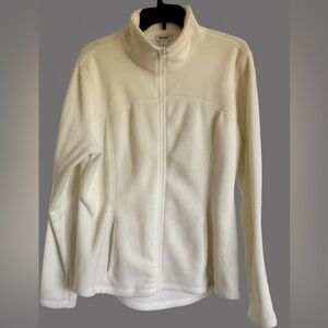 Old Navy Off White Fleece Full-Zip Jacket — Size Large